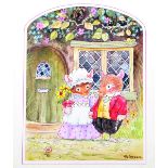 Brian Paterson (1949- ) British. Mr & Mrs Rabbit, from the Foxwood Tales, Mixed Media, Unframed,