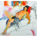 Roy Spencer (1918-2006) British. A Reclining Naked Lady, Watercolour, Signed and Dated '85, 18" x