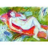 Roy Spencer (1918-2006) British. A Reclining Nude, Watercolour, 10.75" x 14.5".