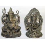 TWO INDIAN ELEPHANT GOD FIGURE. 6ins high.