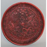 A COMMEMORATIVE CINNABAR LACQUER CIRCULAR DISH "Christening of S. T. 'ENERGY DETERMINATION'" 320,000