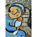 Dora Holzhandler (1928-2015) French/British. A Mother and Baby, A Greetings Card, Signed and