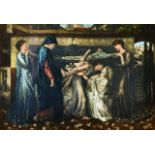 After Dante Gabriel Rossetti (1828-1882) British. "Dante's Dream", Print, overall 12" x 15".