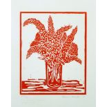 Heana Manetti (20th Century) European. Still Life of Flowers in a Vase, Lithograph, Indistinctly