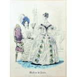 19th Century French School. 'Modes de Paris, Petit Courrier des Dames', Print, Inscribed, 8" x 6",