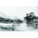 Jackson Henry Simpson (1893-1963) British. 'Silver Strand, Loch Katrine', Drypoint Etching, Signed