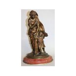 A GOOD 19TH CENTURY FRENCH BRONZE GROUP OF MOTHER AND CHILD on an oval marble base. 16ins high.