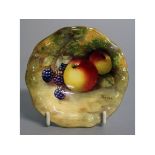 A ROYAL WORCESTER PIN DISH painted with fruit by Freeman, date code for 1938.