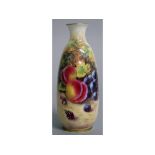 A ROYAL WORCESTER VASE, shape 2491, painted with fruit signed by P. Stanley, black mark.