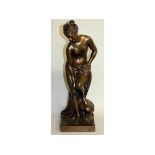 AFTER CHRISTOPHER-GABRIEL ALLEGRAIN (1710-1795) FRENCH A FINE BRONZE OF VENUS AU BAIN standing on