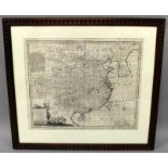 AN INTERESTING FRAMED 18TH CENTURY ENGLISH ENGRAVED MAP PRINT OF CHINA AFTER BOWAN, entitled 'A
