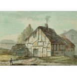 L... Dowes (19th Century) British. A Figure by a Cottage, Circa 1805, Watercolour, 4.5" x 6.5".