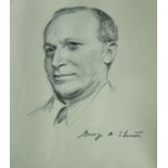 Eugene Spiro (1874-1972) Polish. A Portrait of 'George M Shuster', Charcoal, Inscribed, 14" x 11",