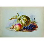 Walter Dexter (1876-1958) British. Still Lie of Fruit, Watercolour, Signed, Unframed, 10.75" x 15".