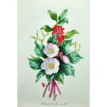 M... F... S... (19th Century) British. "A Christmas Bouquet", Watercolour, Signed with Initials,