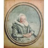 After Gerrit Dou (1613-1675) Dutch. Portrait of a Lady, Engraving, Oval, Unframed, 9.5" x 7.5",