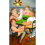 Beryl Cook (1926-2008) British. "Strip Poker", Lithograph, Published by Alexander Gallery, Signed in