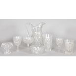 A SUPERB SUITE OF WEBBS CRYSTAL GLASS, with deep cutting and fruiting vine. Engraved with a Family