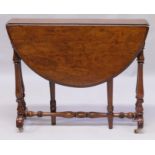 A VICTORIAN WALNUT SUTHERLAND TABLE.