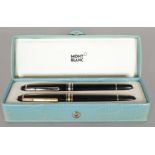 TWO MONT BLANC PENS, BOXED.