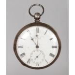 A GENTLEMAN'S SILVER POCKET WATCH HOLDER by DAVIDSON, DOUGLAS, ISLE OF MAN.