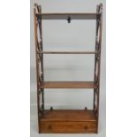 A SET OF GEORGIAN DESIGN OPEN SHELVES with fretwork sides. 2ft 9ins high.