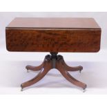 A 19TH CENTURY MAHOGANY PEDESTAL PEMBROKE TABLE.