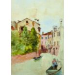 Sarah Alice Doidge (19th - 20th Century) British. A Venetian Canal Scene, Watercolour, 8.75" x 6.