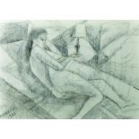 Attributed to Maria Vorobieff Marevna (1892-1984) Russian. A Reclining Female, Pencil, bears a