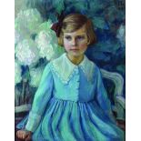 20th Century Continental School. Portrait of a Young Girl, Pastel, Signed with Initials 'PMD' and