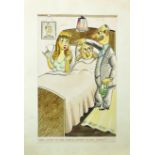 20th Century English School. "Aha, Caught You Red Handed, Smoking In Bed Again!", Watercolour and
