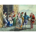 Attributed to Bartolomeo Pinelli (1781-1835) Italian. A Puppet Show, Watercolour, 3" x 4".