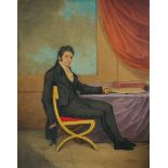 Adam Buck (1759-1833) British. Portrait of a Seated Man, Dressed in Black, by a Table,