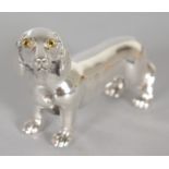 A NOVELTY SILVER MINIATURE DACHSHUND.