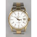 A GENTLEMAN'S 18CT GOLD AND STEEL ROLEX OYSTER PERPETUAL DATE WRISTWATCH. No. 457.