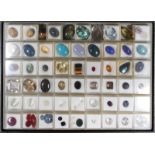 A FINE TRAY OF SEMI PRECIOUS AND OTHER STONES containing 54 boxes.