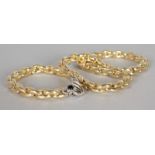 A GOOD HALLMARKED SILVER GILT CHAIN NECKLACE.