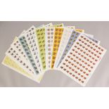 ELEVEN VARIOUS SHEETS OF ZODIAC ANIMAL YEAR STAMPS, various dates, each sheet 12.8in x 9.4in.