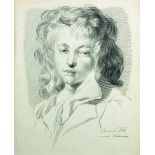 Rausch (19th Century) Austrian. Head and Shoulders of a Young Boy, Pencil, Signed, Inscribed 'Nach