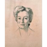 Eugen Spiro (1874-1972) German/American. 'Mrs Franz Sichel', Portrait of a Lady, Black Crayon,