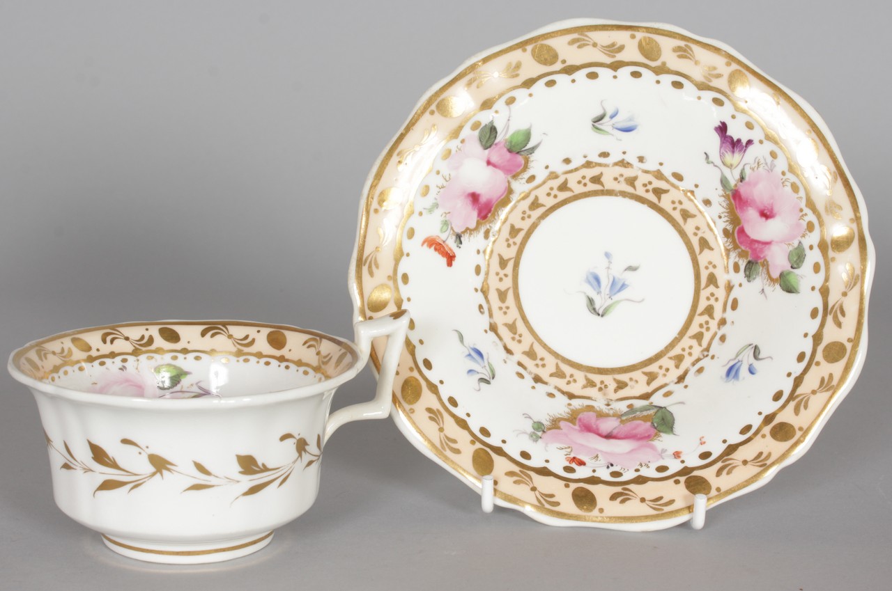 A COLLECTION OF TEN CABINET CUPS AND SAUCERS, various factories to include Royal Crown Derby, - Image 5 of 10