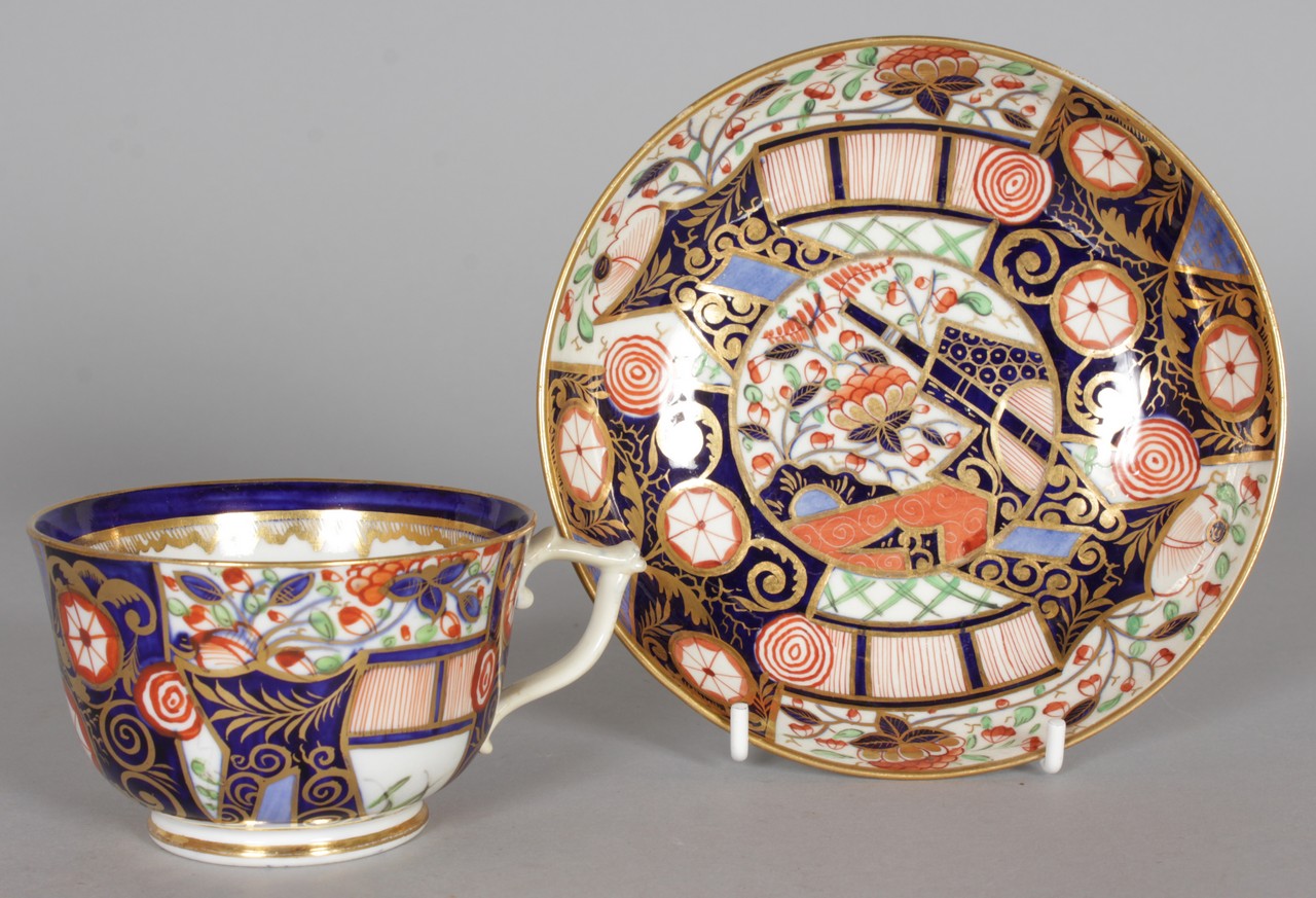 A COLLECTION OF TEN CABINET CUPS AND SAUCERS, various factories to include Royal Crown Derby, - Image 9 of 10