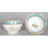 A 19TH CENTURY GRAINGER'S WORCESTER FINE PAINTED PAIR OF PEDESTAL BOWLS painted with rural