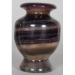 A "BLUE JOHN" VASE, of turned baluster form. 6ins high.