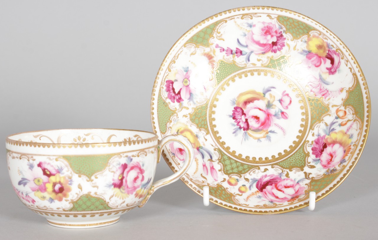 A COLLECTION OF TEN CABINET CUPS AND SAUCERS, various factories to include Royal Crown Derby, - Image 3 of 10