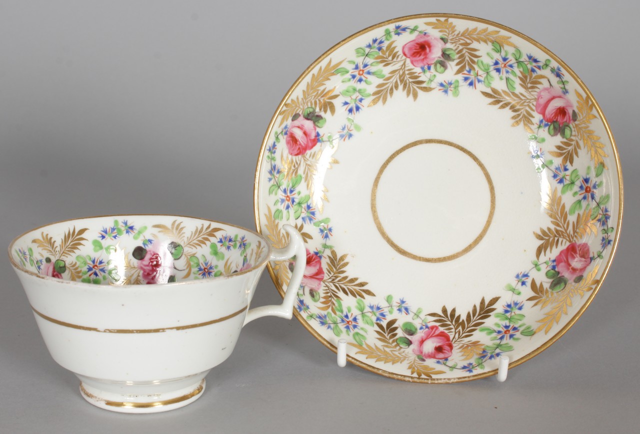 A COLLECTION OF TEN CABINET CUPS AND SAUCERS, various factories to include Royal Crown Derby, - Image 7 of 10