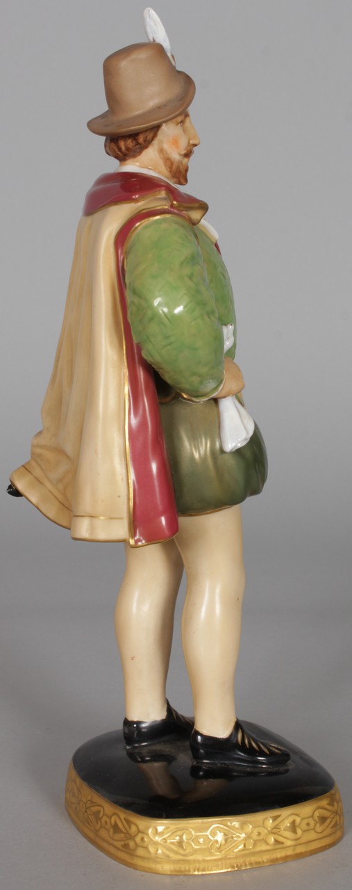 A ROYAL WORCESTER FIGURINE OF "SIR WALTER RALEIGH after ZACCARO" modelled by Frederick M. Gertner, - Image 2 of 6