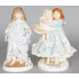 A ROYAL WORCESTER LIMITED EDITION FIGURINE OF "LOVE" no. 2720, and another of "Lullaby" no. 1485,