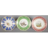 19TH CENTURY DAVENPORT, LONGPORT PLATE painted with a castle scene pattern 884, an English porcelain