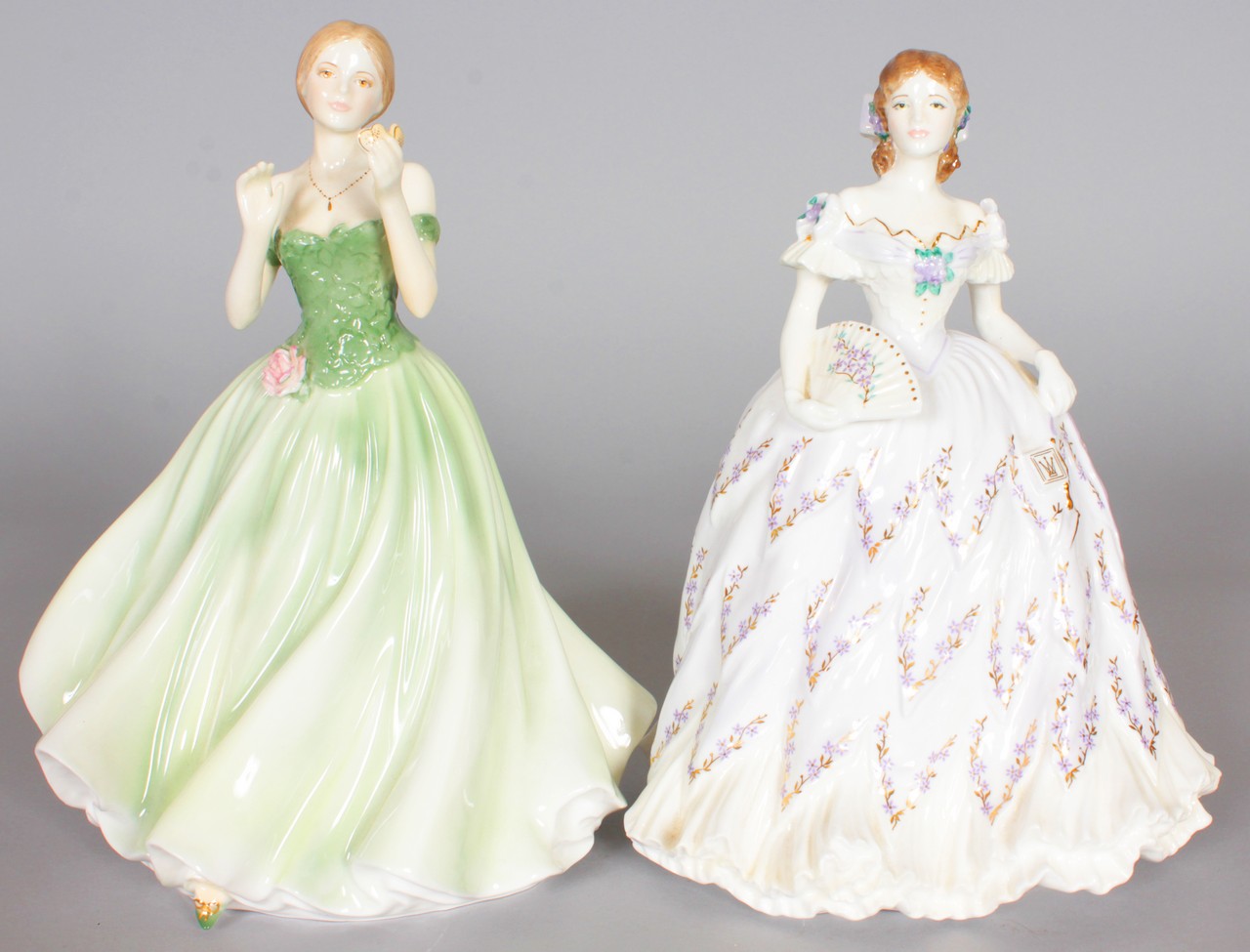 A ROYAL WORCESTER LIMITED EDITION FIGURINE OF "LAST WALTZ" no. 8614 and "Keepsake" no. 282.